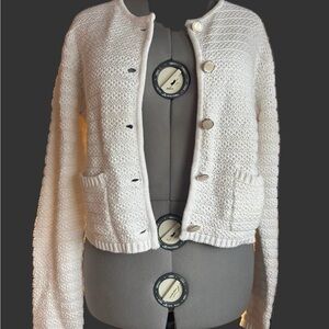 Joie White Knit Cardigan